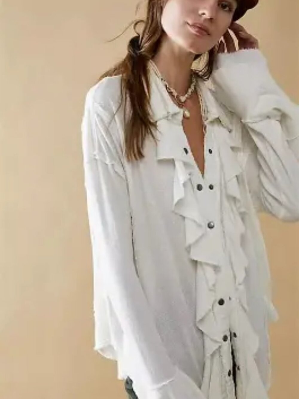 Free People Feelin' Fresh Shirting Top  $128 NWT!